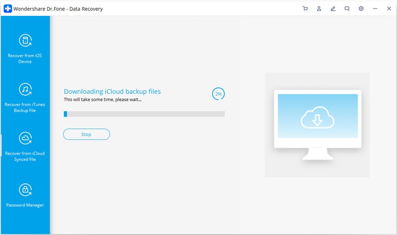 download iCloud backup file to recover photos from icloud