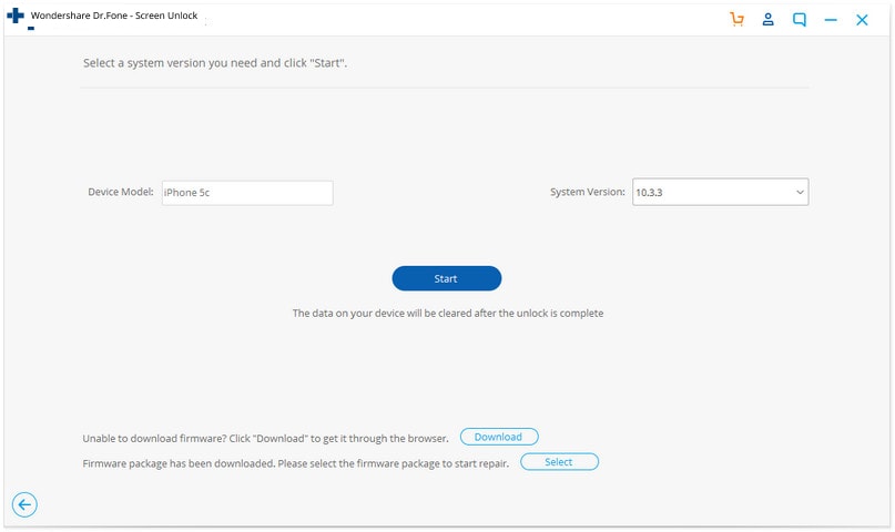 Cómo desbloquear el código de acceso del iPhone 5 sin iTunes: descargar el firmware