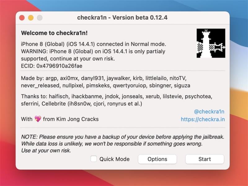 use checkra1n to detect device