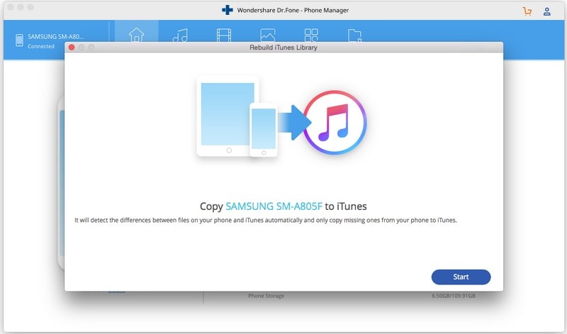 como transferir música do android para o iPhone-Transferir Mídia do Dispositivo para o iTunes