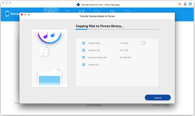 how to transfer music from Android to itunes-the process to copy