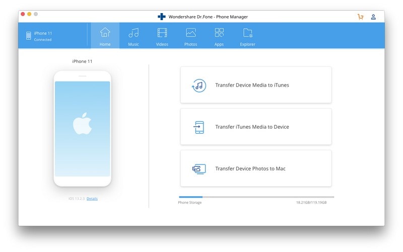 transfira fotos de dispositivos ao mac