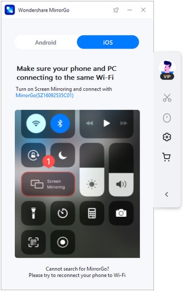 MirrorGo iOS Produkt Startseite