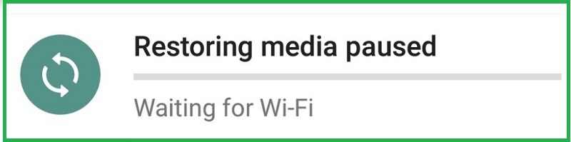 WhatsApp Restoring Media Banner