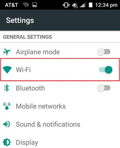 اتصال شبكة WiFi على Android