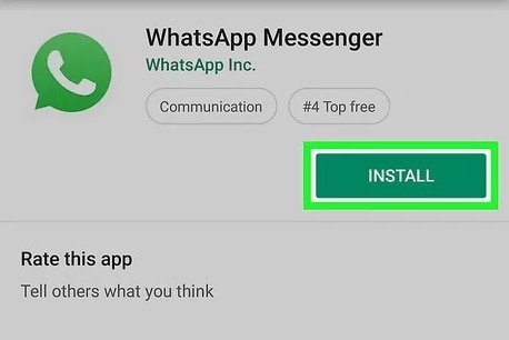 Reinstale o aplicativo WhatsApp