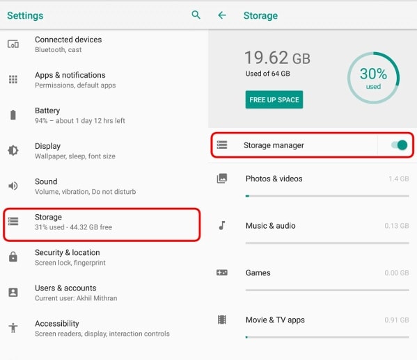 Android Storage Manager