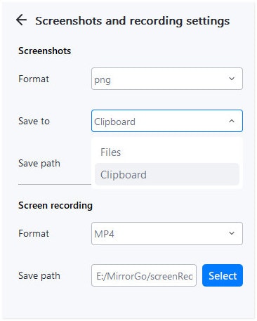 select saving path for screenshots 2