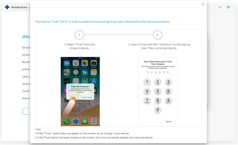 Cómo desbloquear el código de acceso del iPhone 5 sin iTunes: ignorar la ventana emergente de confianza