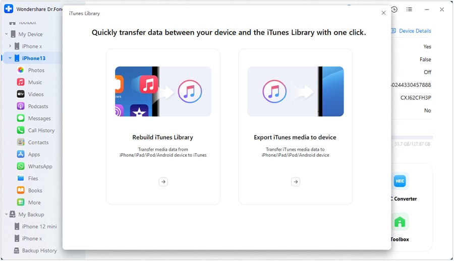 transfer itunes library to iphone