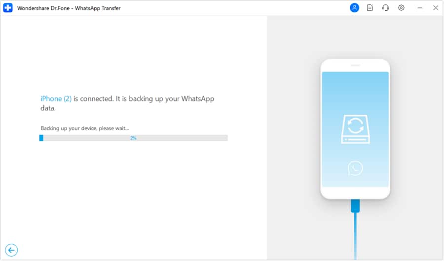 start backup - how to transfer WhatsApp data from iPhone to pc