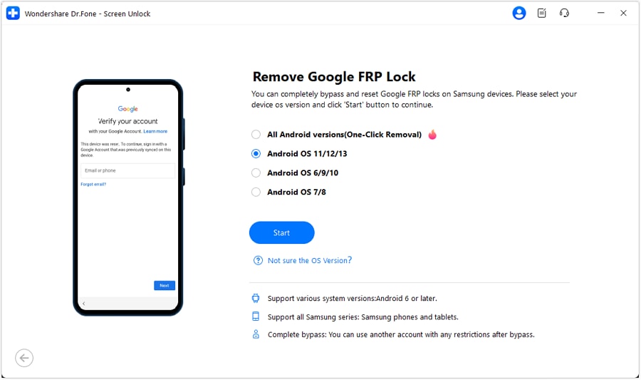 prepare phone to remove google frp lock
