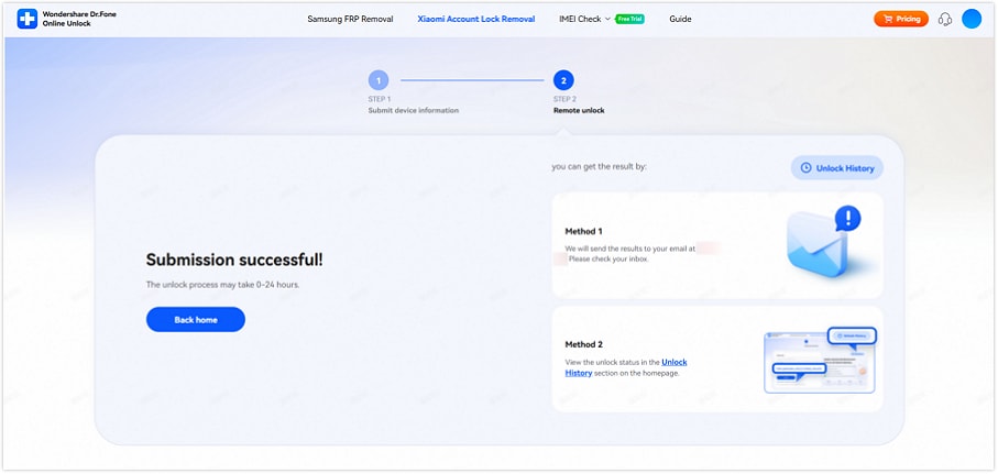 wait for unlock processing
