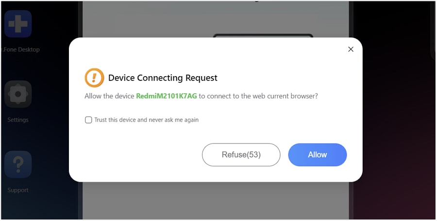 connect android to dr.fone