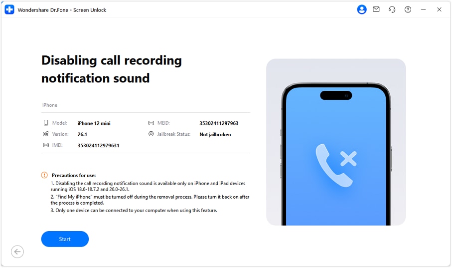 start disable call recording sound