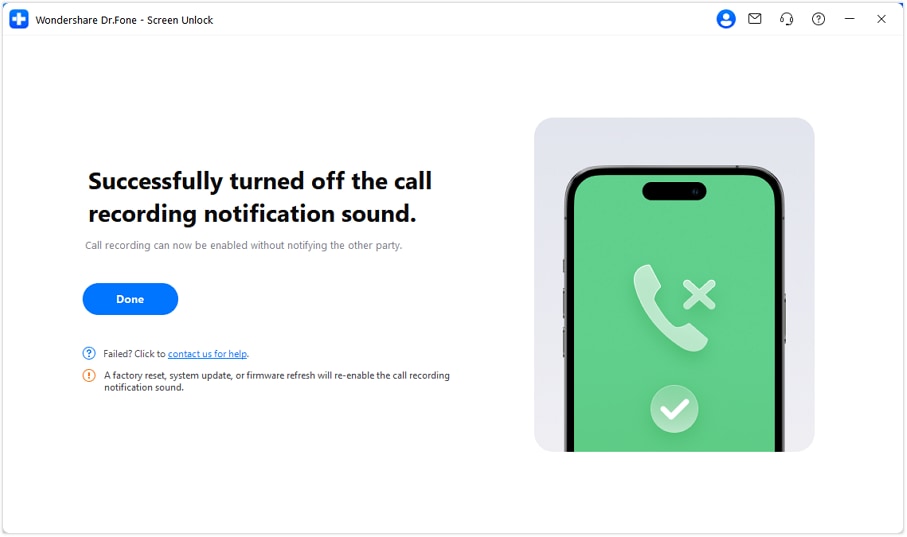 disable call recording sound successfully