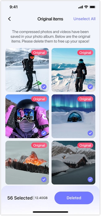 how to reduce the size of a photo on iphone using photo cleaner app
