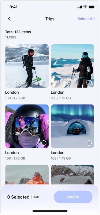 select live photos to delete 