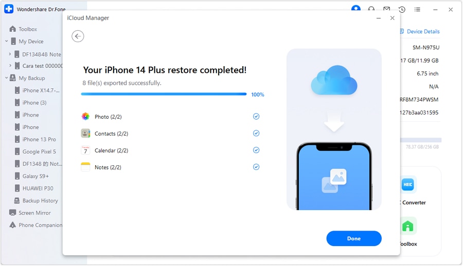 restore data from icloud backup files