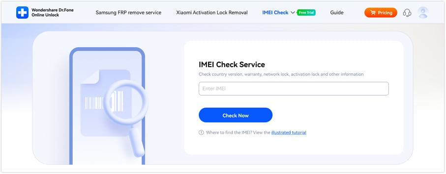 enter imei number