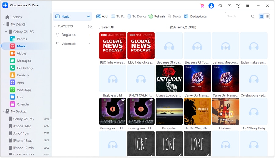 navigate to music files