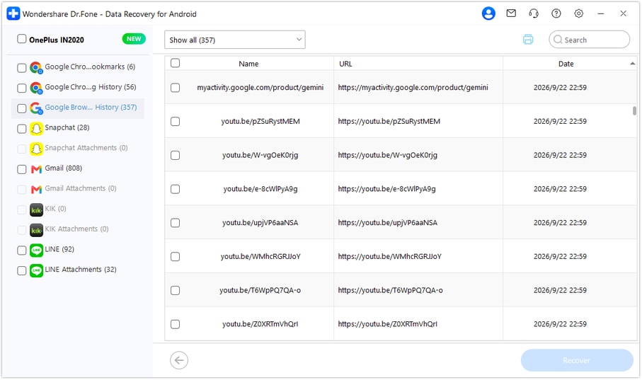 Preview Google browsing history