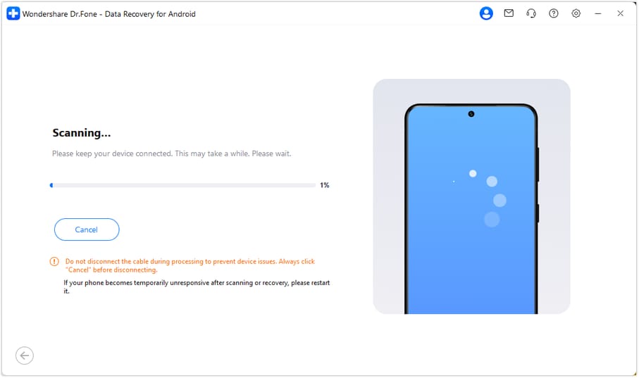 Scan WhatsApp Business data with Advanced Recovery