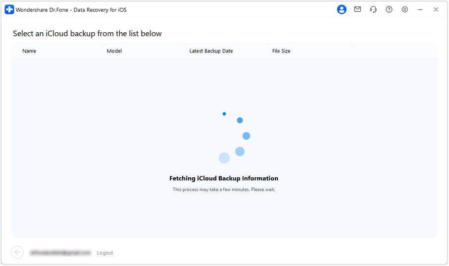 load the backup file information