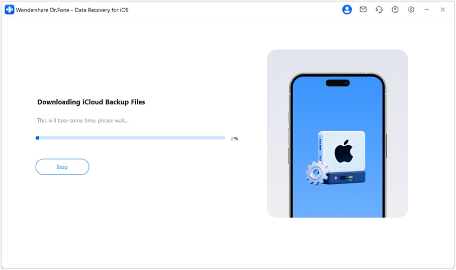download the selected backup file
