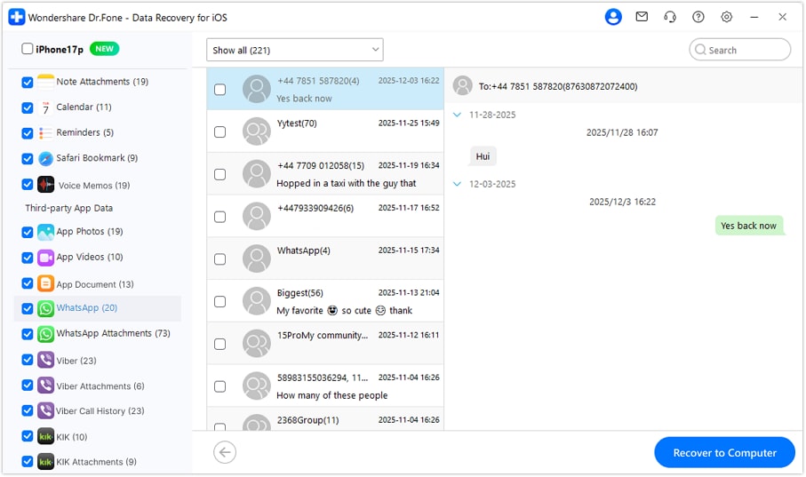 preview the data and recover what you need
