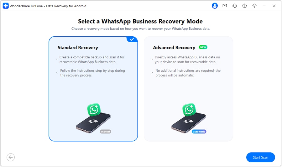 Select Standard Recovery