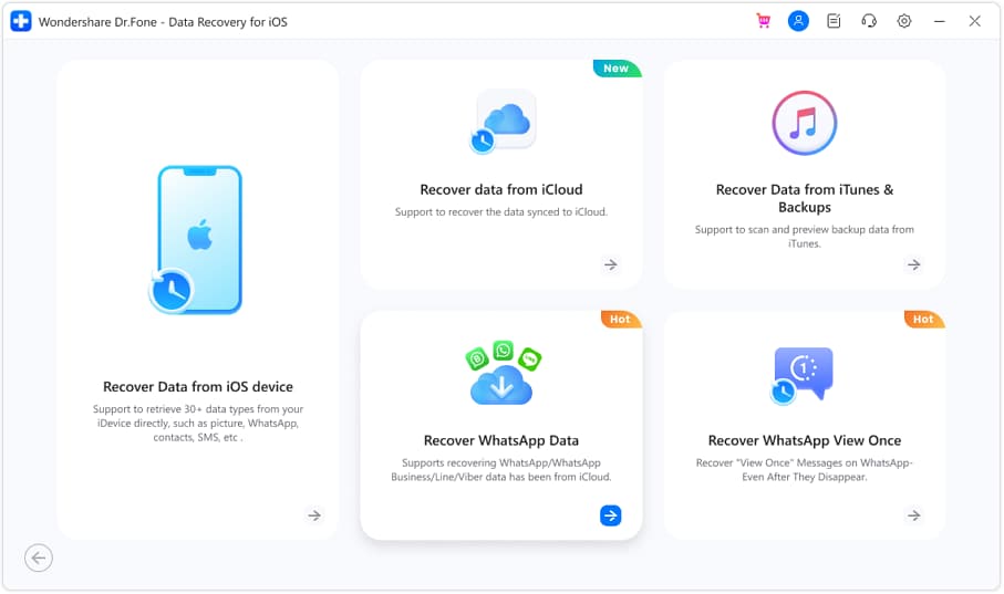 select recover whatsapp data