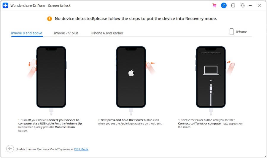 put idevice in recovery mode