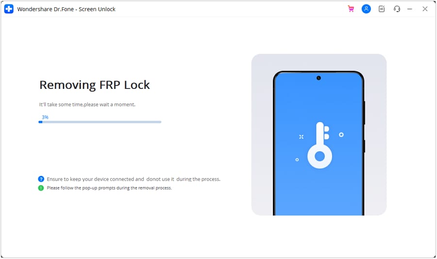 dr.fone bypassing google frp lock
