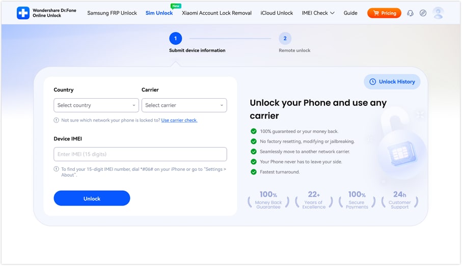 submit the device information