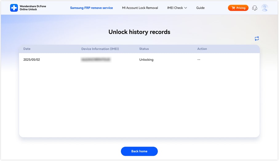 check the unlock result