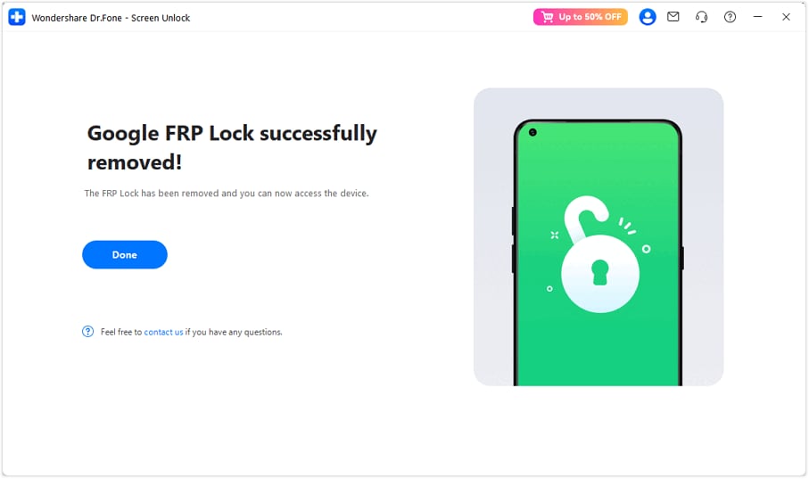 frp lock removal successfully