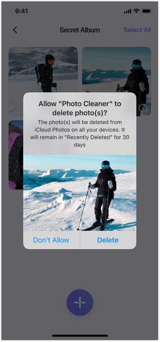allow secret space to remove videos