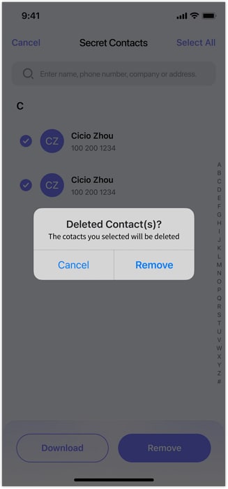 contacts hidden on iphone