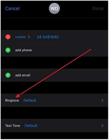 change your contact ringtone