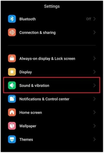 choose sound and vibration option