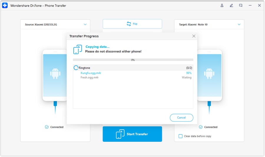 How to Transfer Photos from Android to Android-transfer process