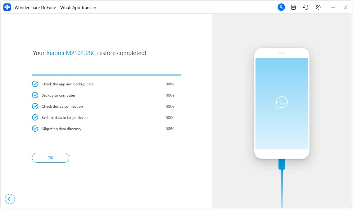 android to android transfer progress done