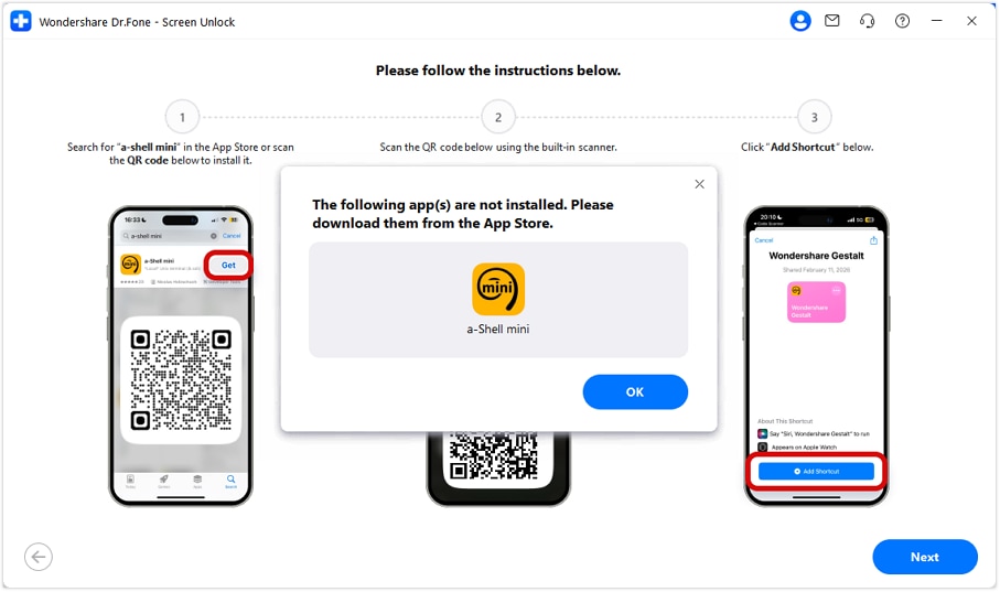 install the required app