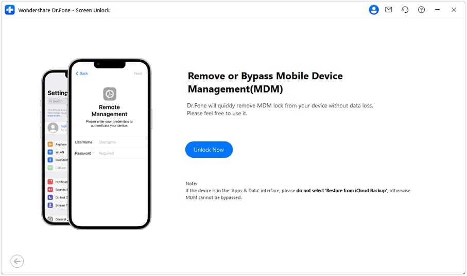 ouvrir l'interface contourner mdm