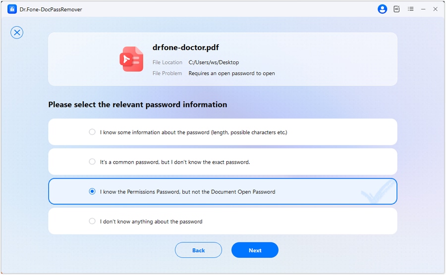 select know nothing about password 