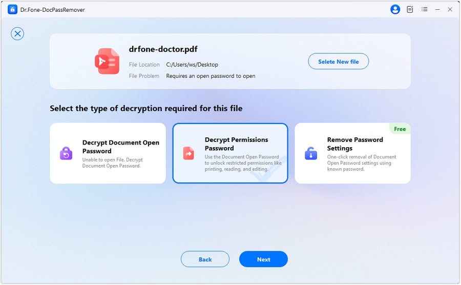 pick decrypt permission password feature 