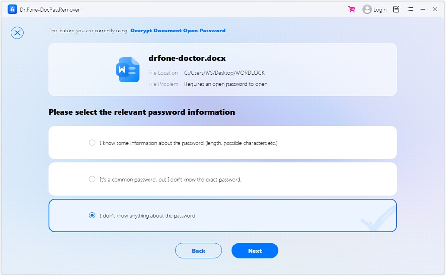 choose the decryption method