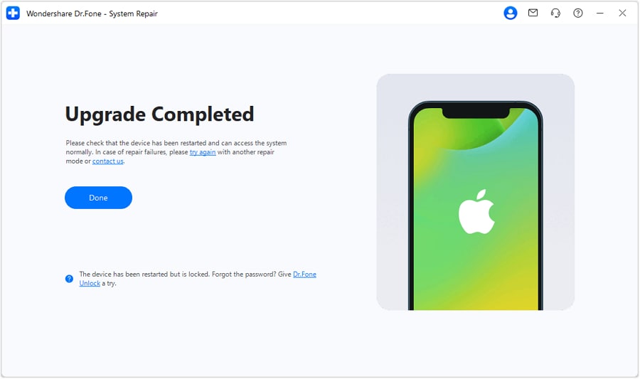 successfully conclude updating ios