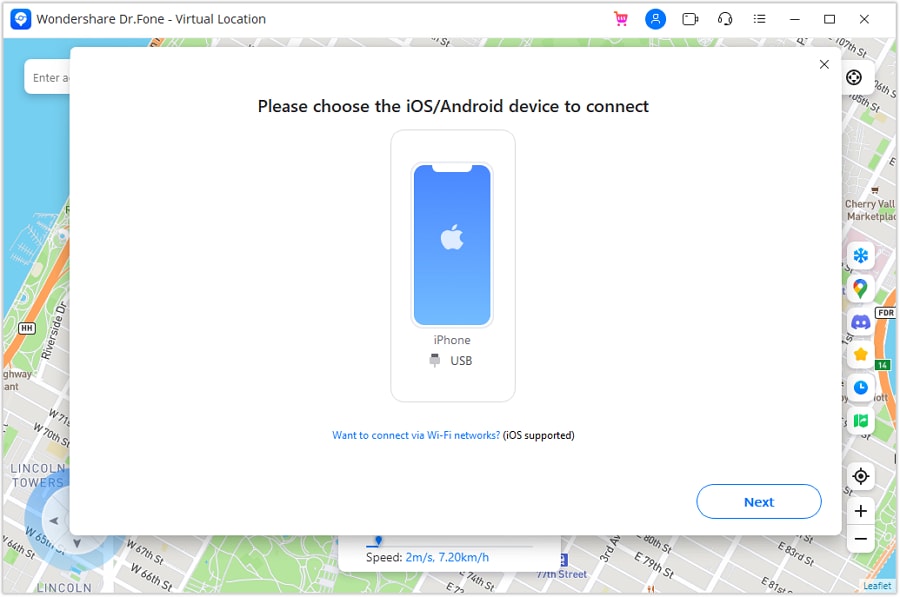 connect phone with virtual location